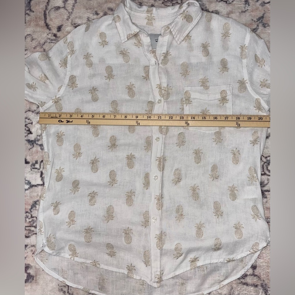 RAILS Charli Gold Pineapple Print Button-Down Shirt Size XS - Picture 6 of 12